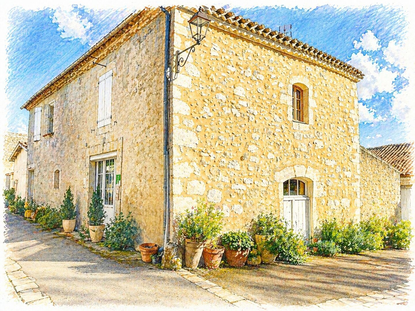 Gers (32) – À 15 min de Lectoure – Charmante maison en pierre avec cour et garage